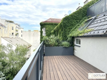 Grünruhelage nahe Belvedere! Luxuriöse 3-Zimmer-Erstbezug-Dachgeschoss-Wohnung mit zwei Balkonen in historischem Gebäude, 1030 Wien, Dachgeschosswohnung